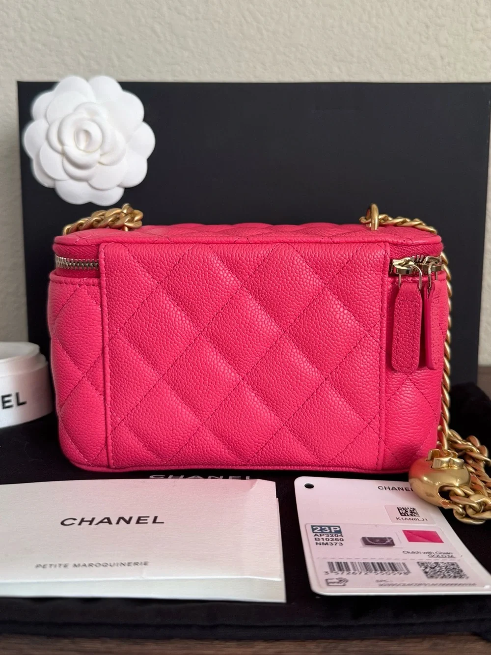 NEW CHANEL Caviar Quilted Leather Heart Crush Vanity Bag